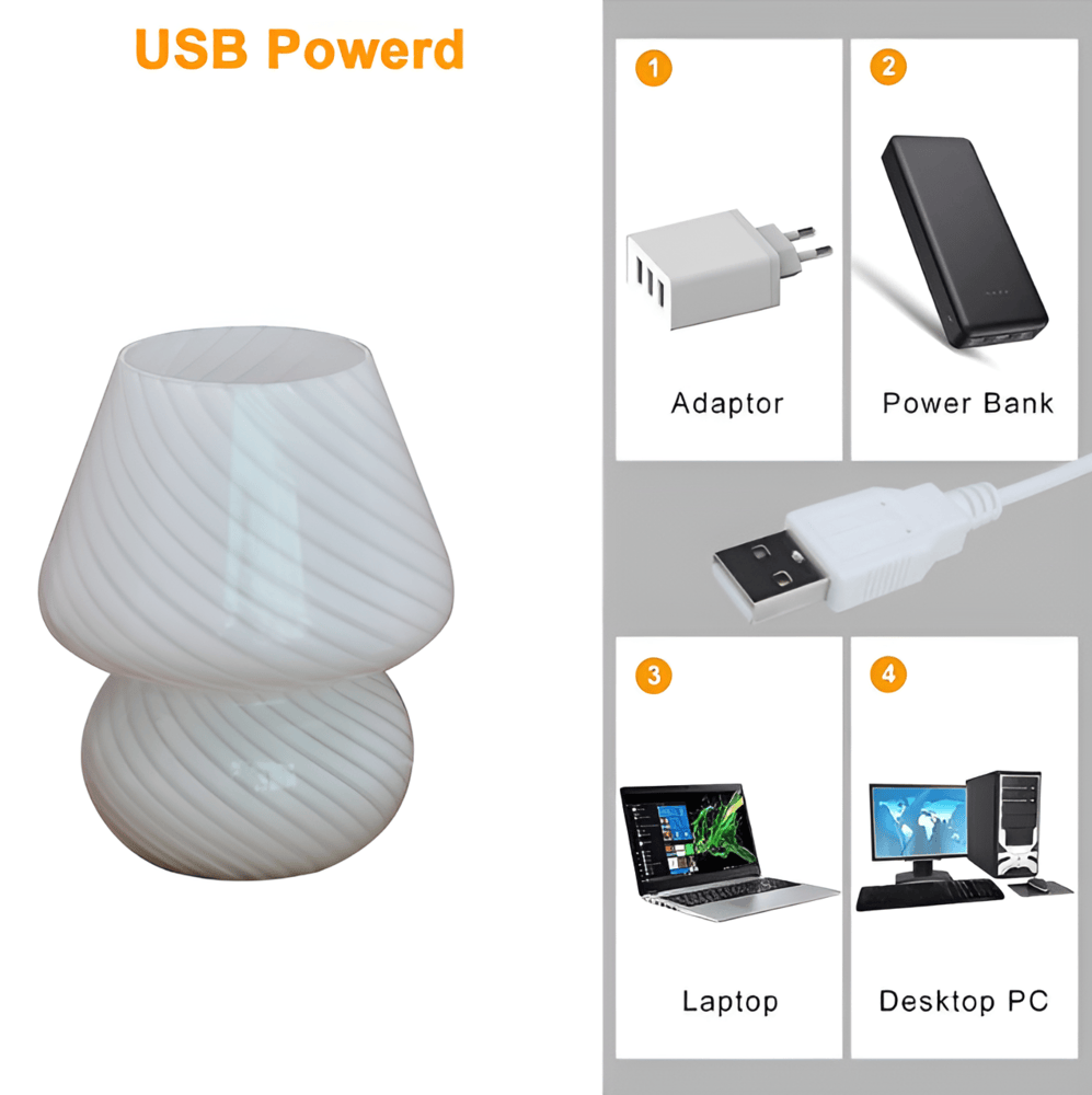 Striped Glow - Une Lampe de Bureau Soufflée à la Main en Verre Rayé
