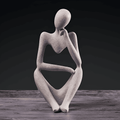 Figure pensante abstraite en résine – sculpture décorative moderne