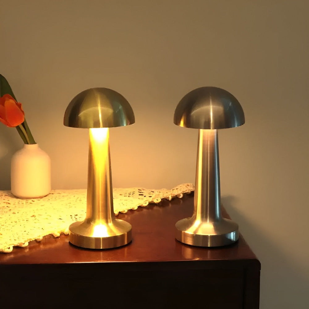 TopTouch Lampe de Table - Lampe LED Sans Fil avec Design Champignon Rétro