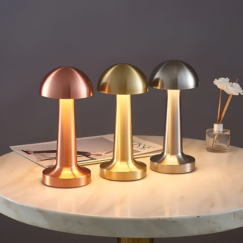TopTouch Lampe de Table - Lampe LED Sans Fil avec Design Champignon Rétro