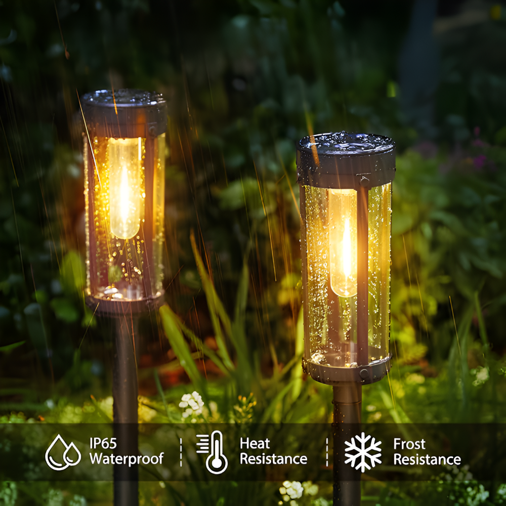 Lampe solaire LED étanche pour le jardin – blanc chaud (paquet de 2/4/8)
