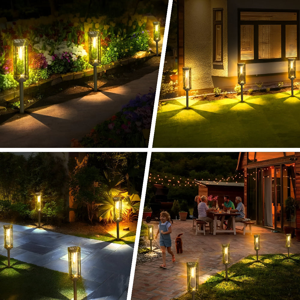 Lampe solaire LED étanche pour le jardin – blanc chaud (paquet de 2/4/8)