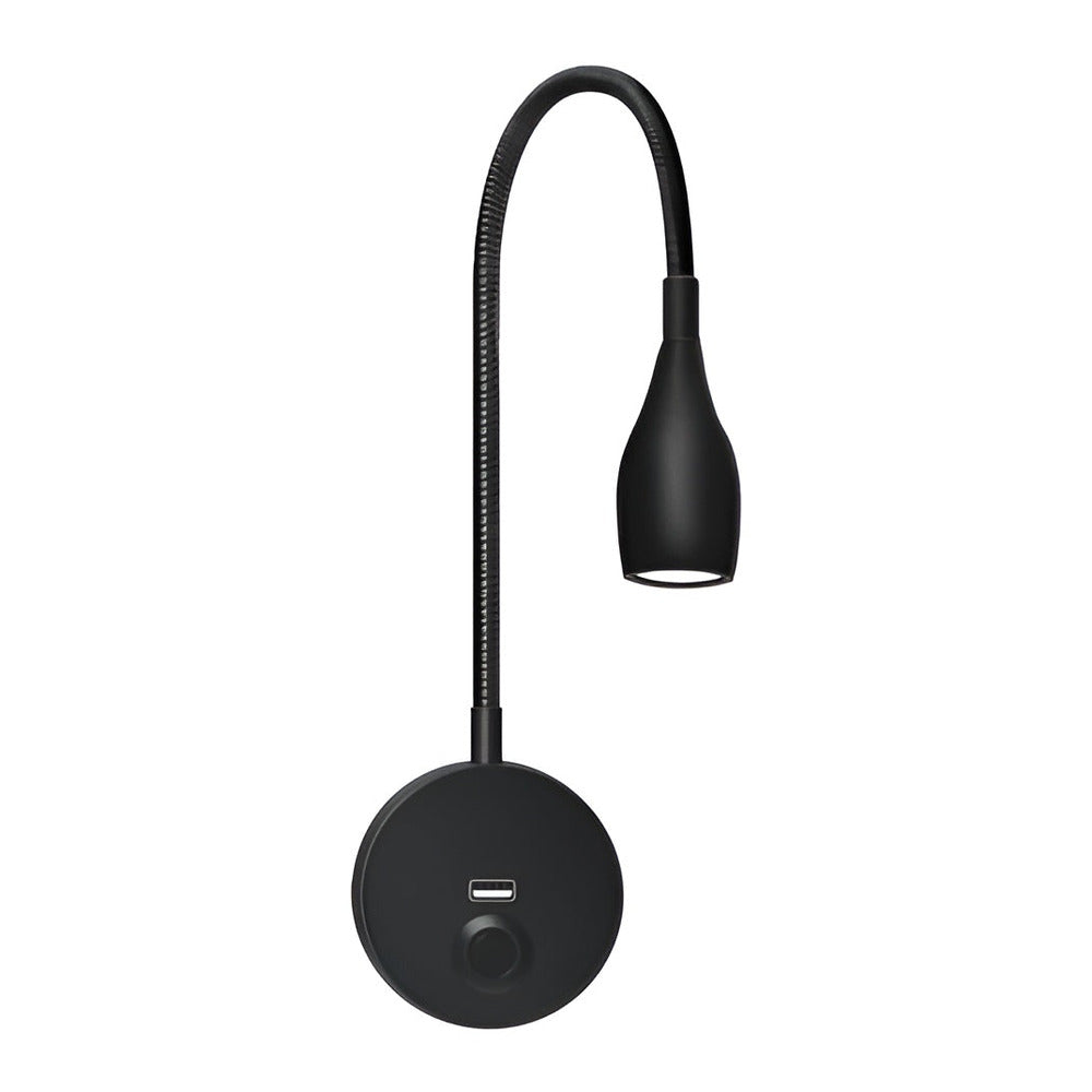 Lampe murale LED avec tactile et USB – lampe de lecture flexible avec col de cygne