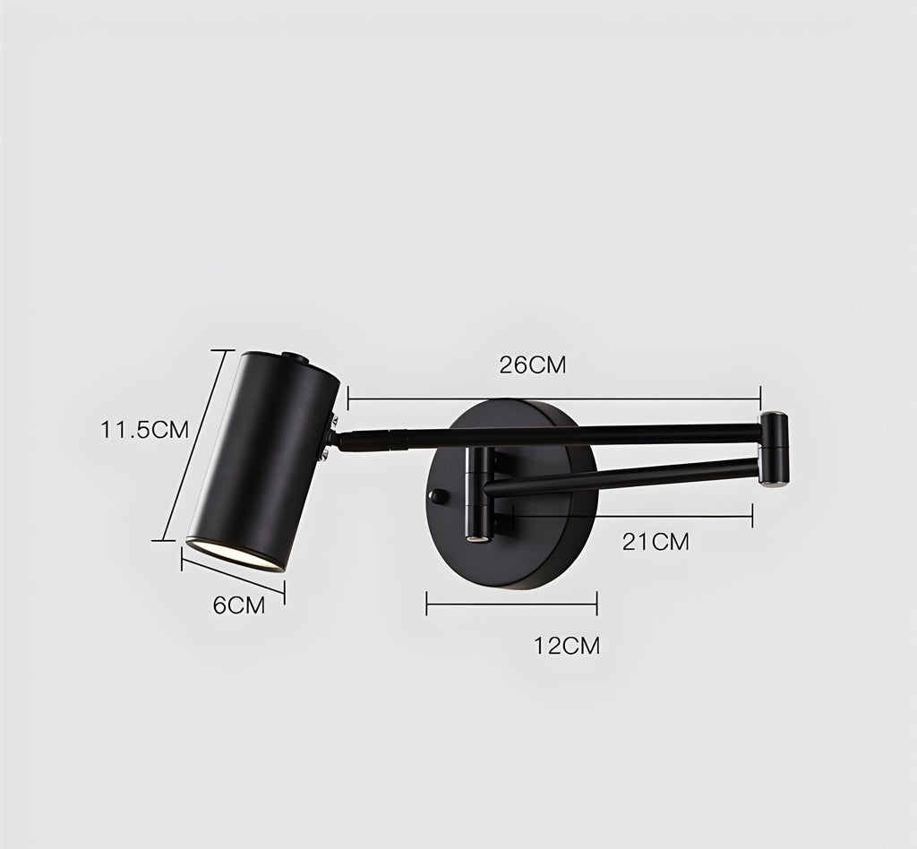 Applique murale réglable en or et noir – Lampe de lecture LED pour chambre à coucher