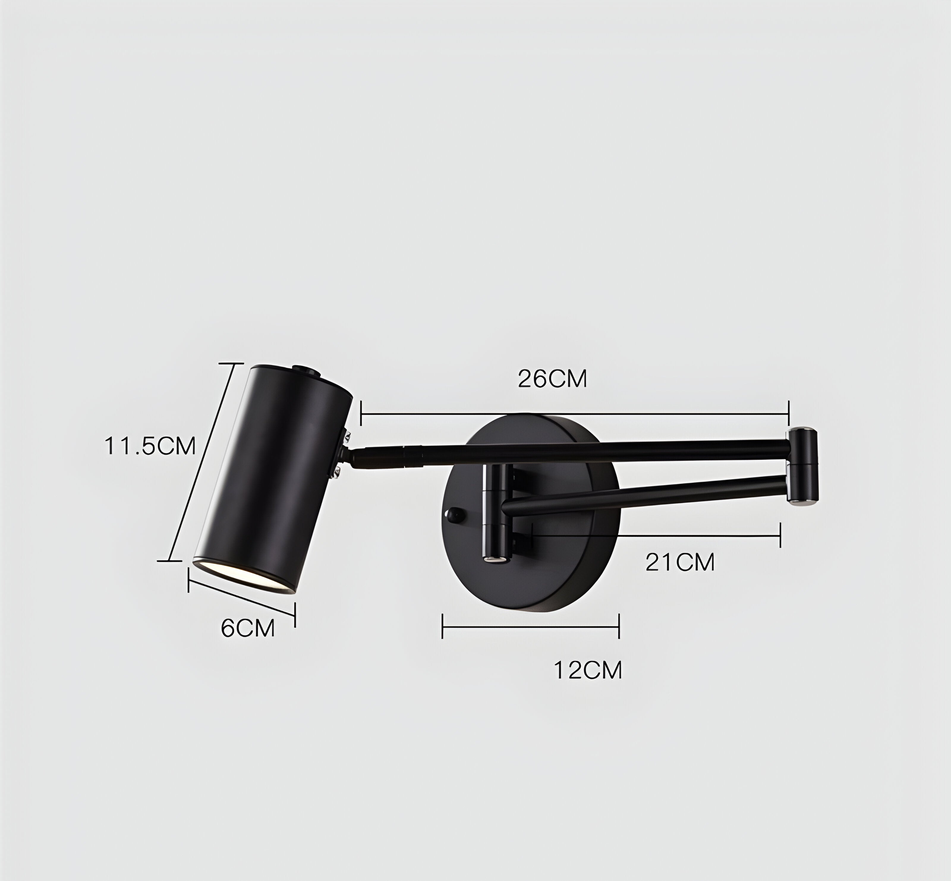 Applique murale réglable en or et noir – Lampe de lecture LED pour chambre à coucher