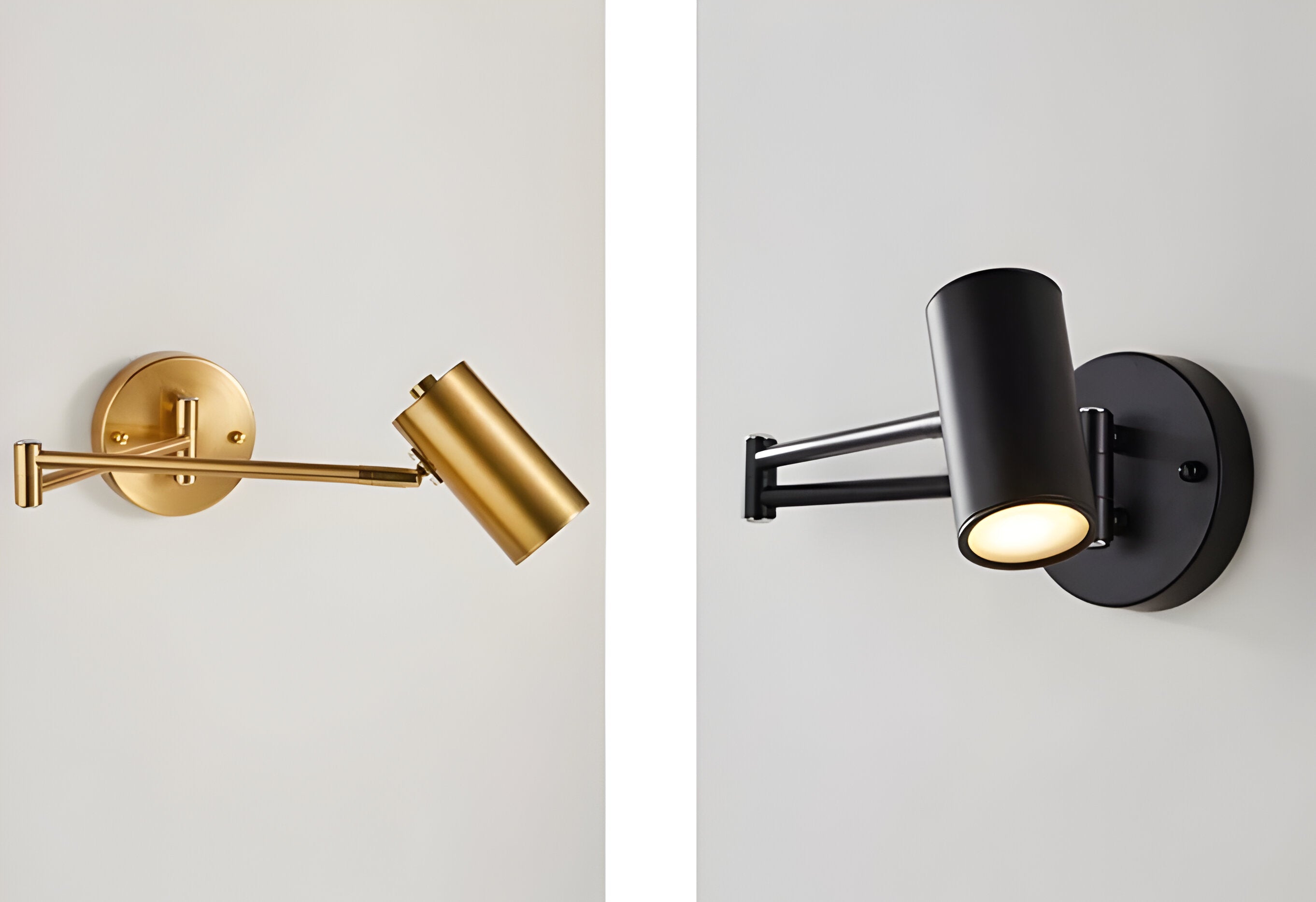 Applique murale réglable en or et noir – Lampe de lecture LED pour chambre à coucher