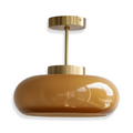 Ambera Plafonnier – Plafonnier Vintage Jaune Classique en Verre et Laiton