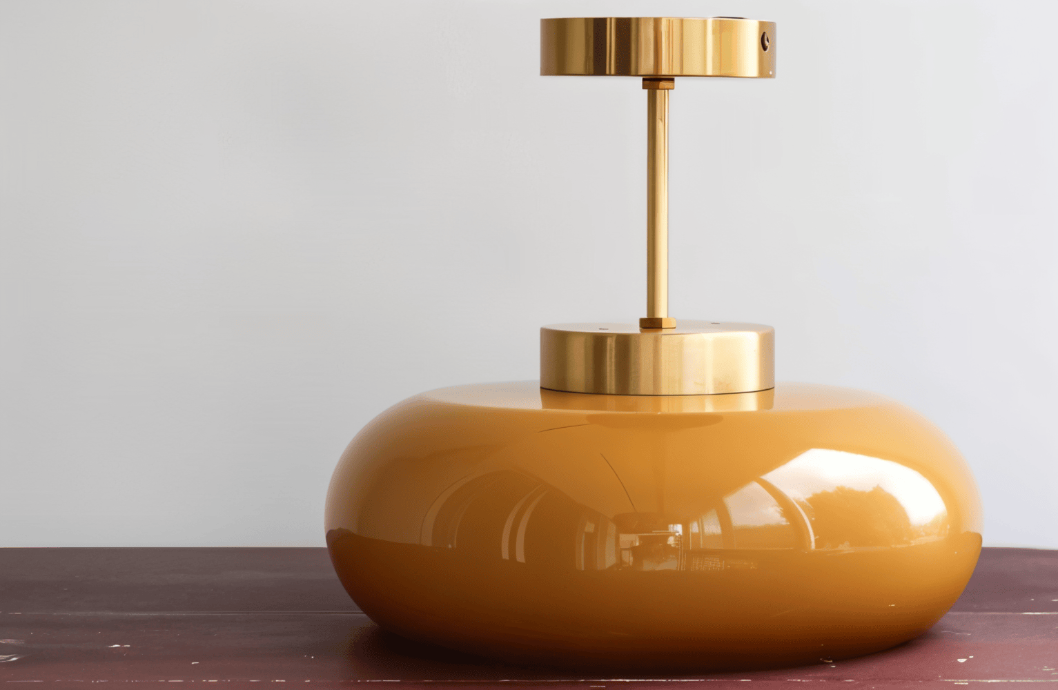 Ambera Plafonnier – Plafonnier Vintage Jaune Classique en Verre et Laiton