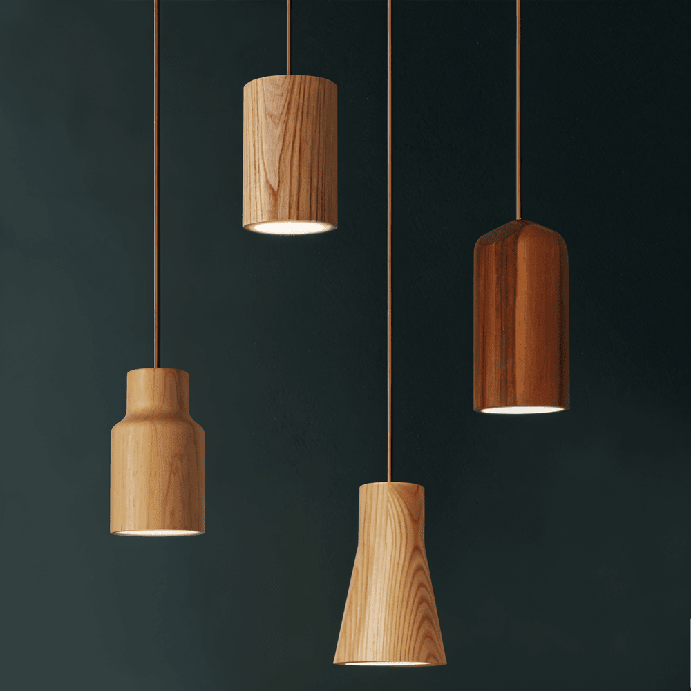 TimberaTube – Suspension en Bois avec Design Cylindrique en Frêne et Acacia