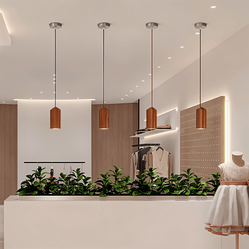 TimberaTube – Suspension en Bois avec Design Cylindrique en Frêne et Acacia