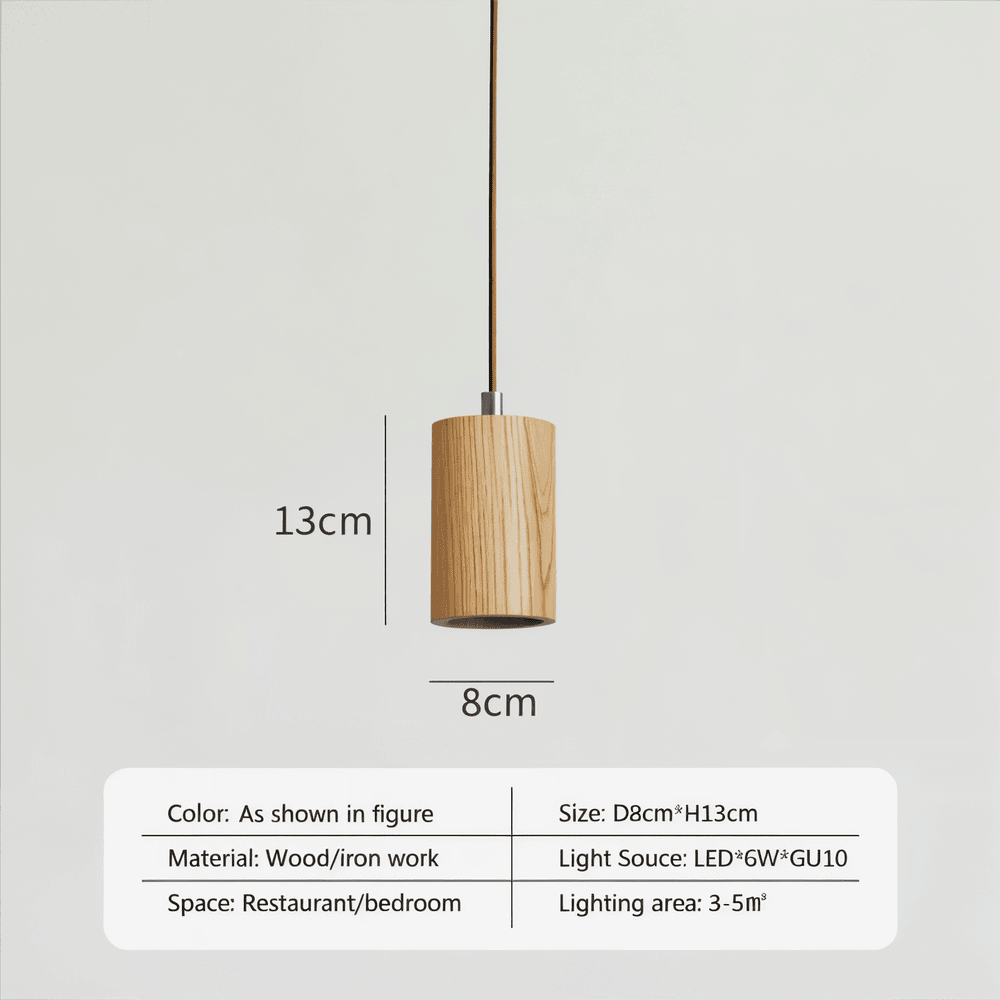 TimberaTube – Suspension en Bois avec Design Cylindrique en Frêne et Acacia