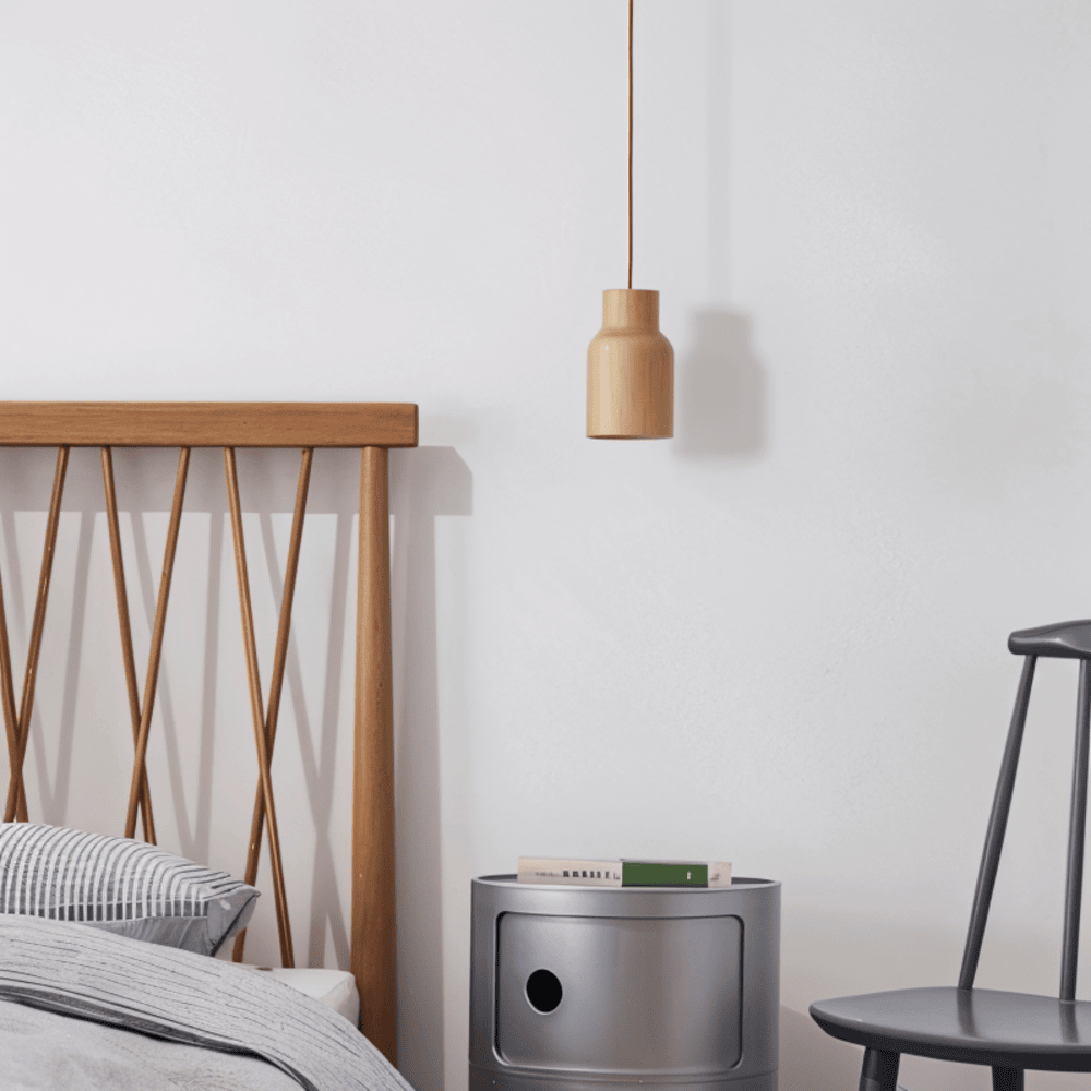 TimberaTube – Suspension en Bois avec Design Cylindrique en Frêne et Acacia