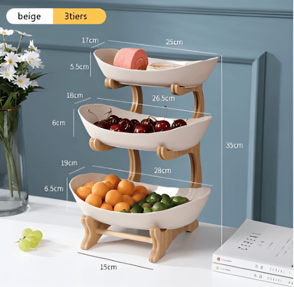 Bol à Fruits en Bois à Plusieurs Couches - Bol à Fruits Moderne
