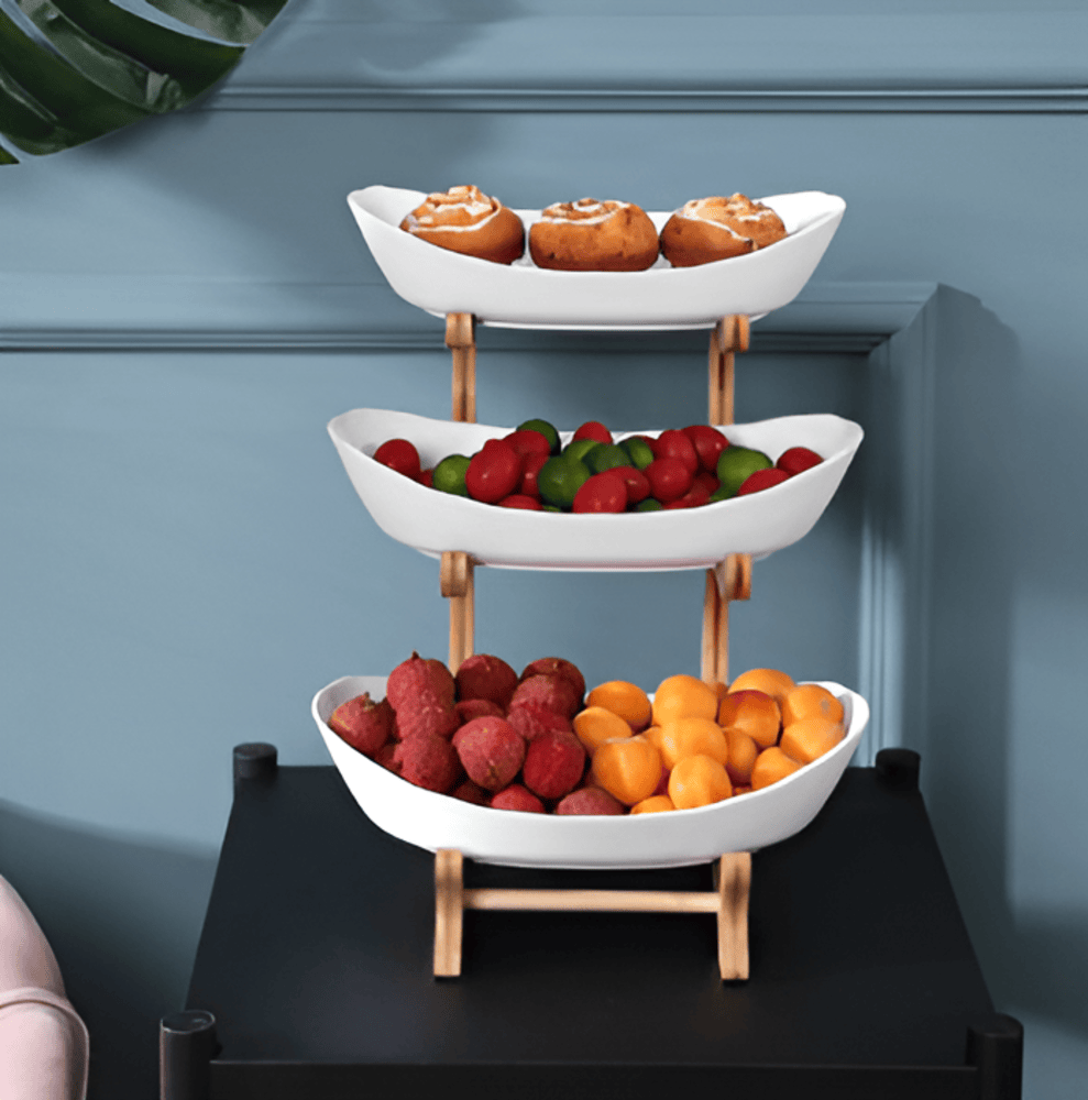 Bol à Fruits en Bois à Plusieurs Couches - Bol à Fruits Moderne