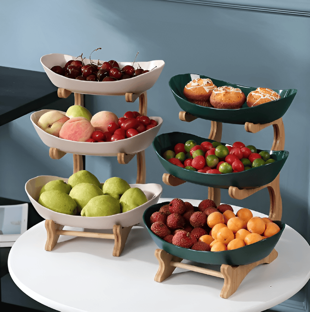 Bol à Fruits en Bois à Plusieurs Couches - Bol à Fruits Moderne