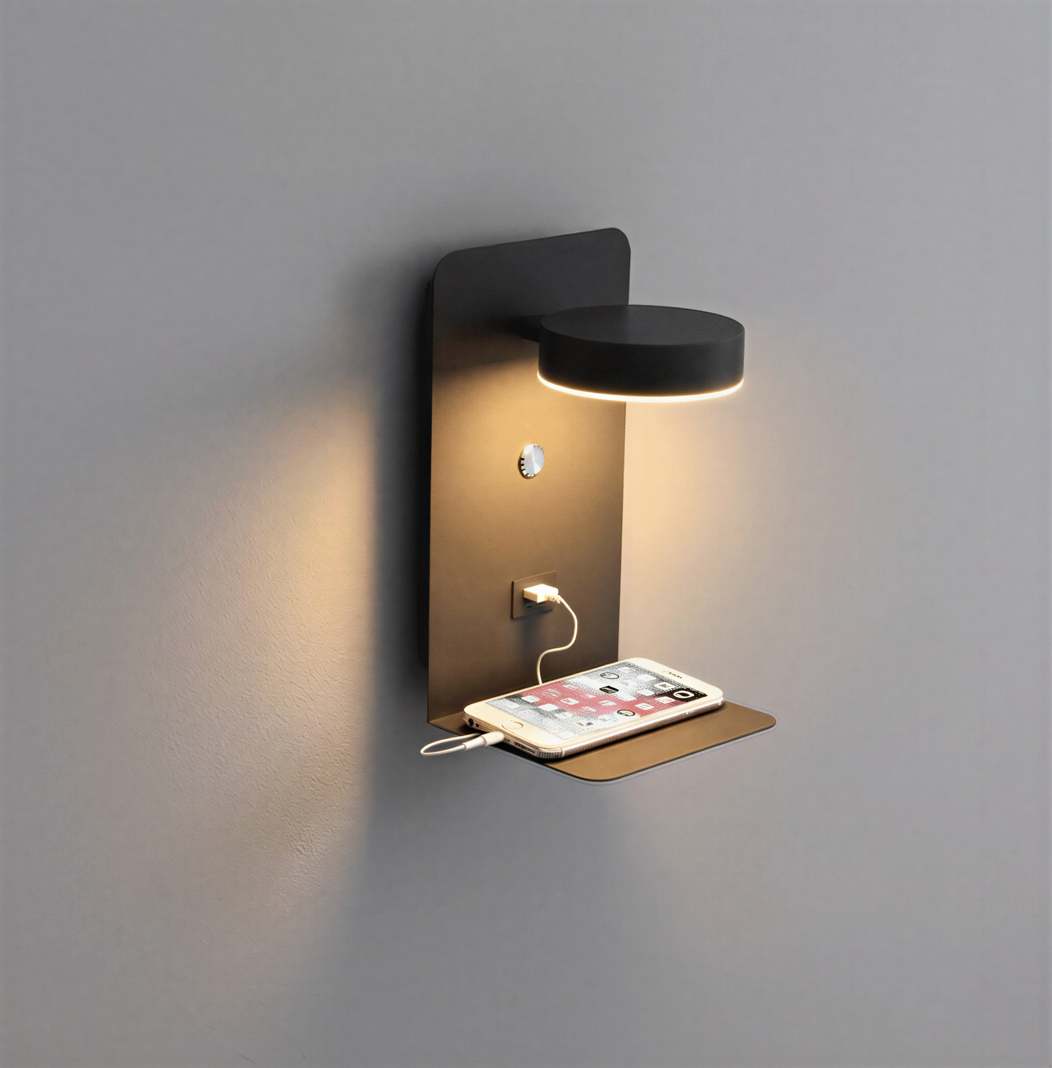 DualDelight – Lampe de Lit Ajustable avec Étagère, USB & Installation Choisie