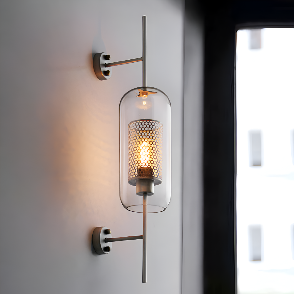 Hexara Applique Murale – Applique en Verre avec Motif de Ruche dans un Style LED Vintage