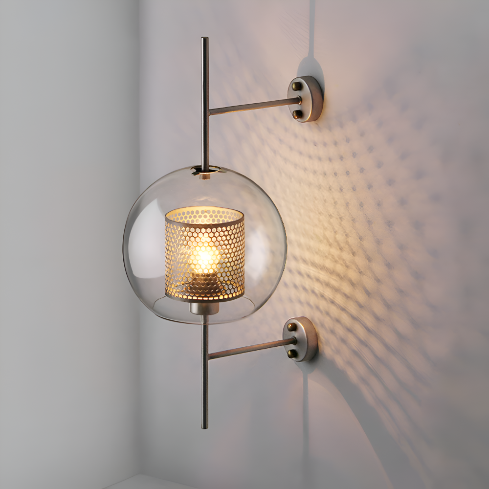 Hexara Applique Murale – Applique en Verre avec Motif de Ruche dans un Style LED Vintage