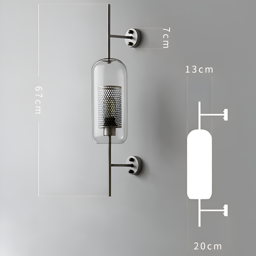 Hexara Applique Murale – Applique en Verre avec Motif de Ruche dans un Style LED Vintage