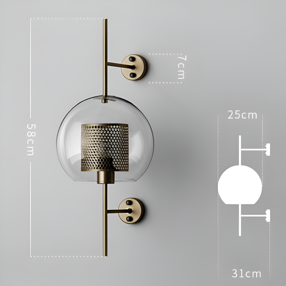 Hexara Applique Murale – Applique en Verre avec Motif de Ruche dans un Style LED Vintage