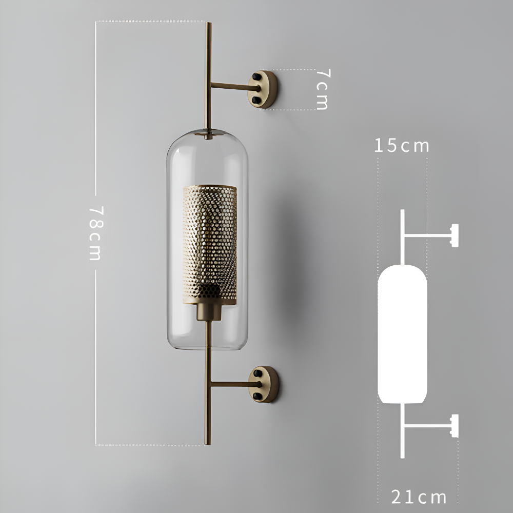 Hexara Applique Murale – Applique en Verre avec Motif de Ruche dans un Style LED Vintage