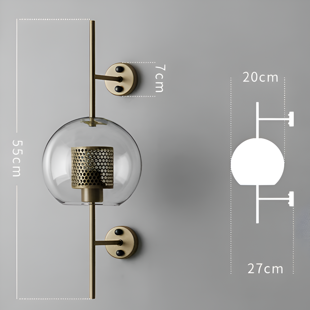 Hexara Applique Murale – Applique en Verre avec Motif de Ruche dans un Style LED Vintage