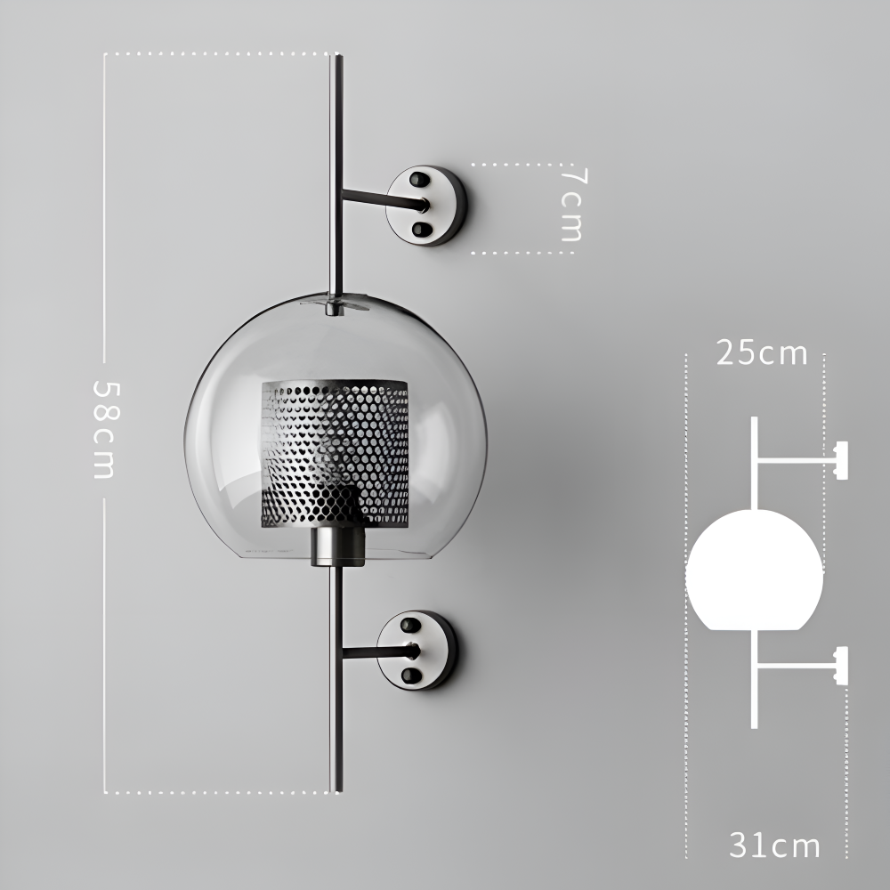Hexara Applique Murale – Applique en Verre avec Motif de Ruche dans un Style LED Vintage