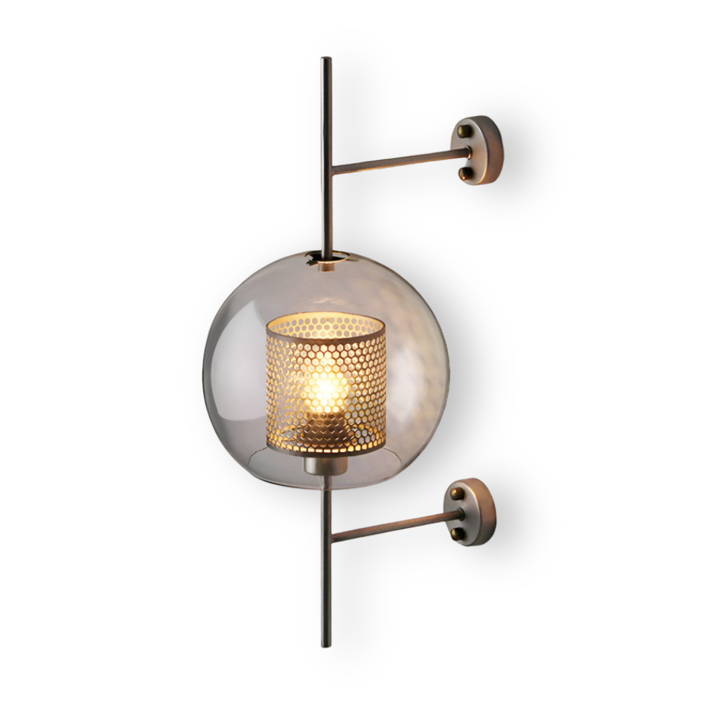 Hexara Applique Murale – Applique en Verre avec Motif de Ruche dans un Style LED Vintage