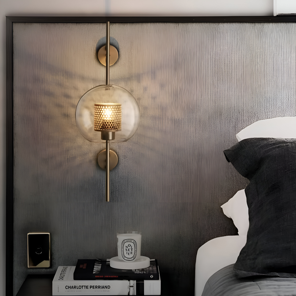 Hexara Applique Murale – Applique en Verre avec Motif de Ruche dans un Style LED Vintage