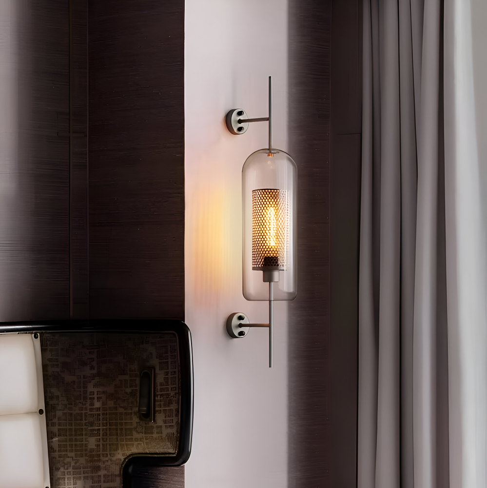 Hexara Applique Murale – Applique en Verre avec Motif de Ruche dans un Style LED Vintage