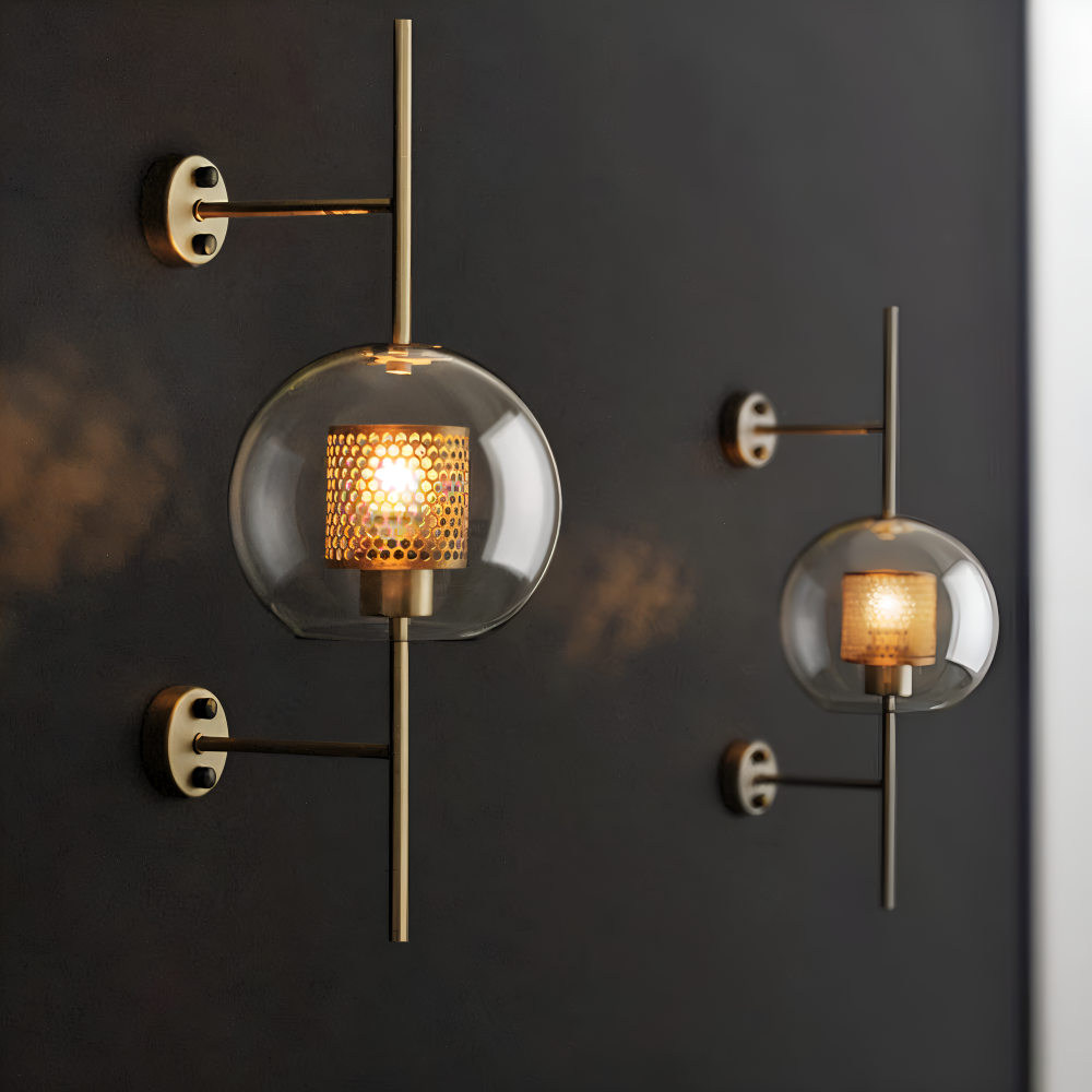 Hexara Applique Murale – Applique en Verre avec Motif de Ruche dans un Style LED Vintage
