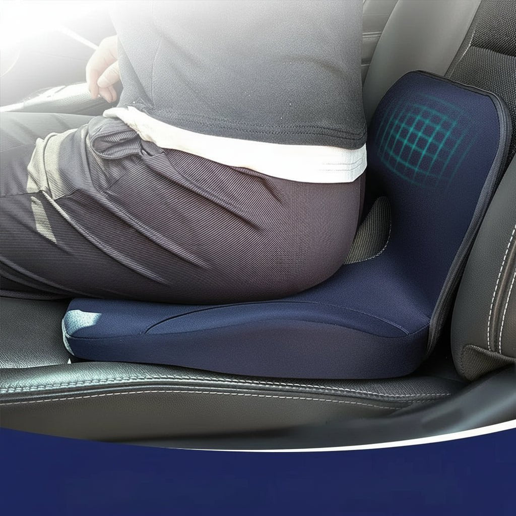 Coussin orthopédique en mousse à mémoire | Forme en L pour le bassin et la taille | Antidérapant | PosturaCare