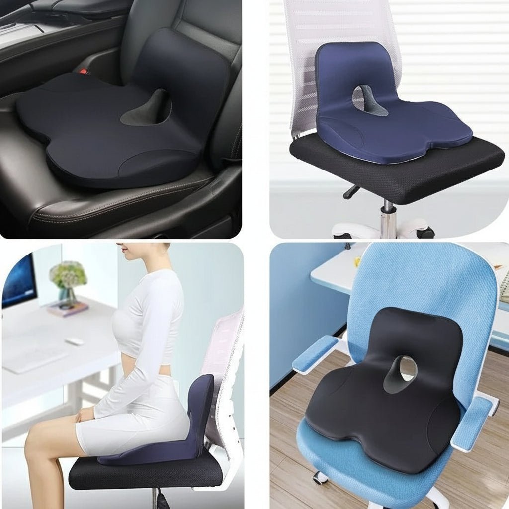 Coussin orthopédique en mousse à mémoire | Forme en L pour le bassin et la taille | Antidérapant | PosturaCare