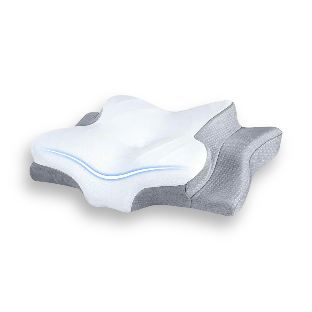 Coussin orthopédique pour le cou 6 zones – Coussin ergonomique en forme d'étoile avec accoudoirs – Mousse à mémoire contre les douleurs cervicales