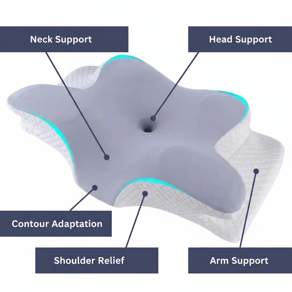 GESUNDPUR PILLOW – Coussin orthopédique en mousse à mémoire pour soulager les douleurs au cou et aux épaules