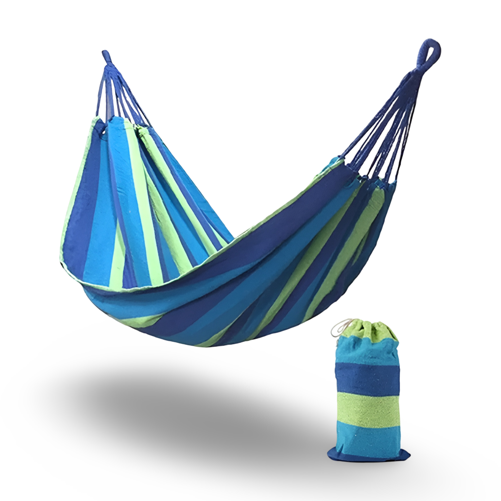 Hamac d'extérieur | Tissu en coton respirant | Avec cordes et sac de transport | CampNest