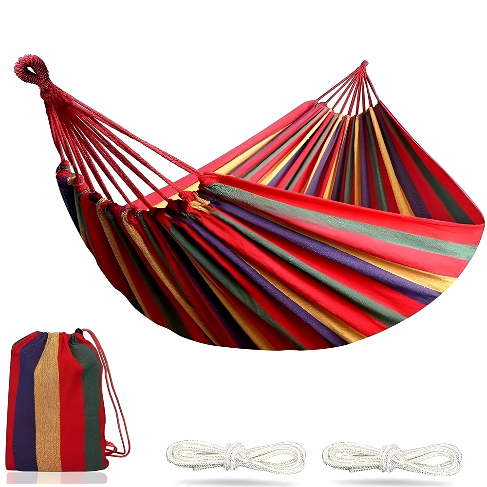 Hamac d'extérieur | Tissu en coton respirant | Avec cordes et sac de transport | CampNest