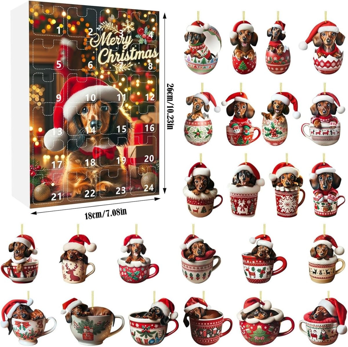 WUFFJOY – Calendrier de l'Avent de 24 jours sur le thème des teckels pour les amoureux des animaux