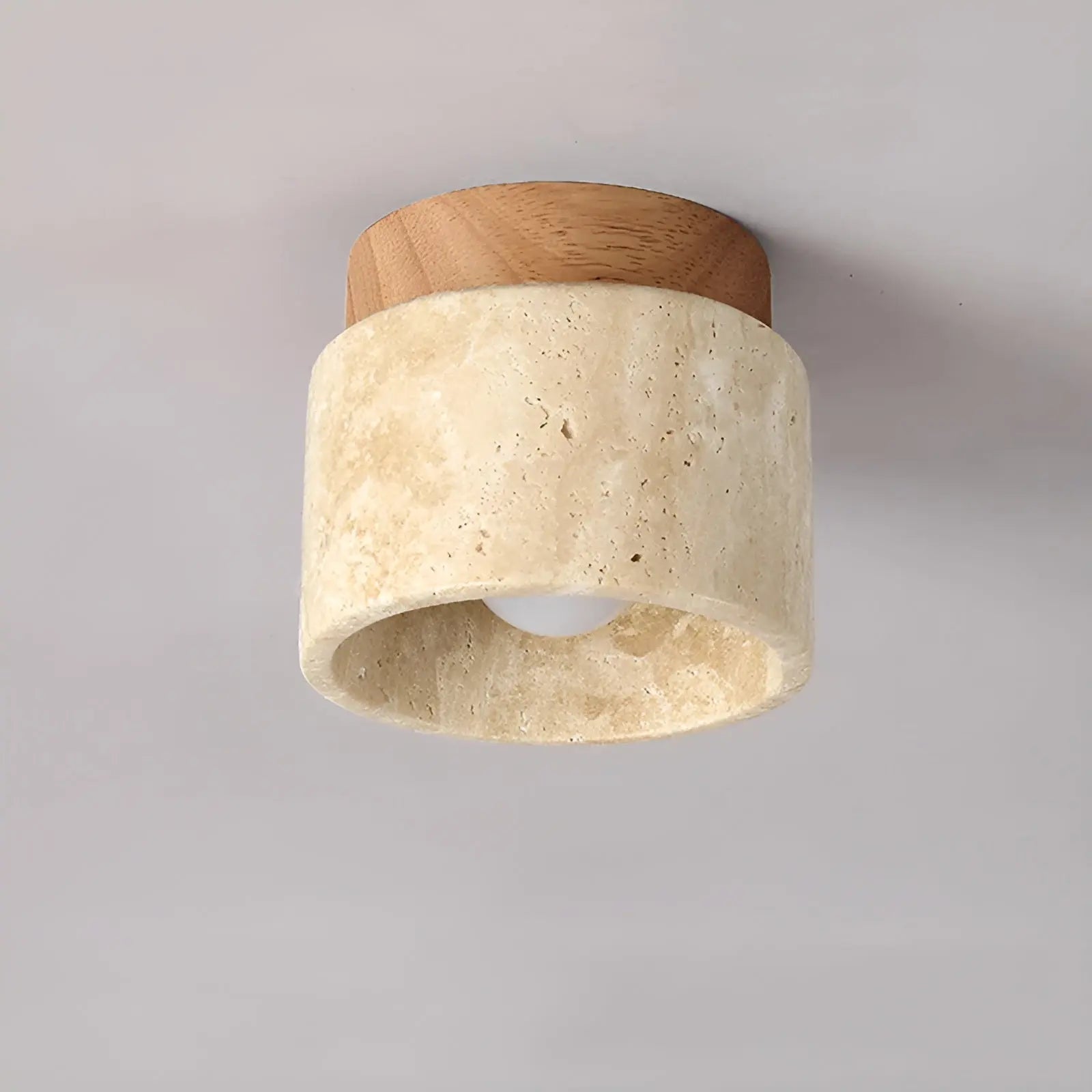 Lampe de Plafond en Travertin Rustique – TravaGlow