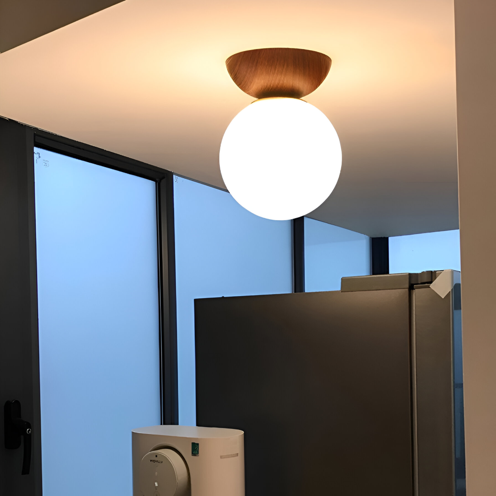 Lustre LED - Lampe Suspendue Japonaise en Forme de Perle - Éclairage Semi Flush Mount Orb
