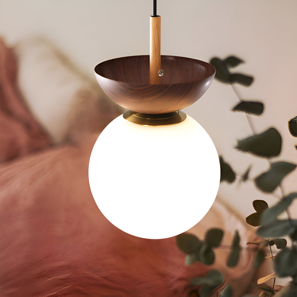 Lustre LED - Lampe Suspendue Japonaise en Forme de Perle - Éclairage Semi Flush Mount Orb