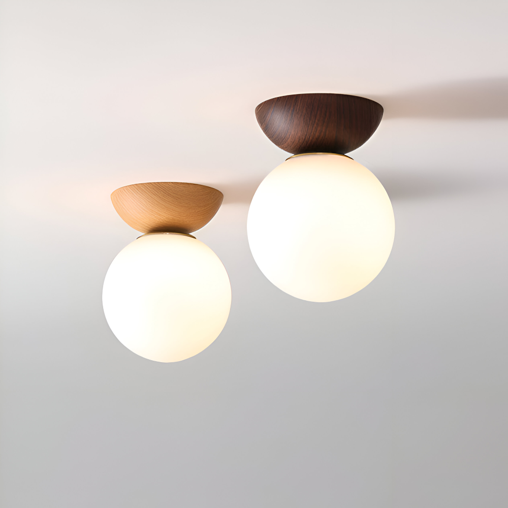 Lustre LED - Lampe Suspendue Japonaise en Forme de Perle - Éclairage Semi Flush Mount Orb