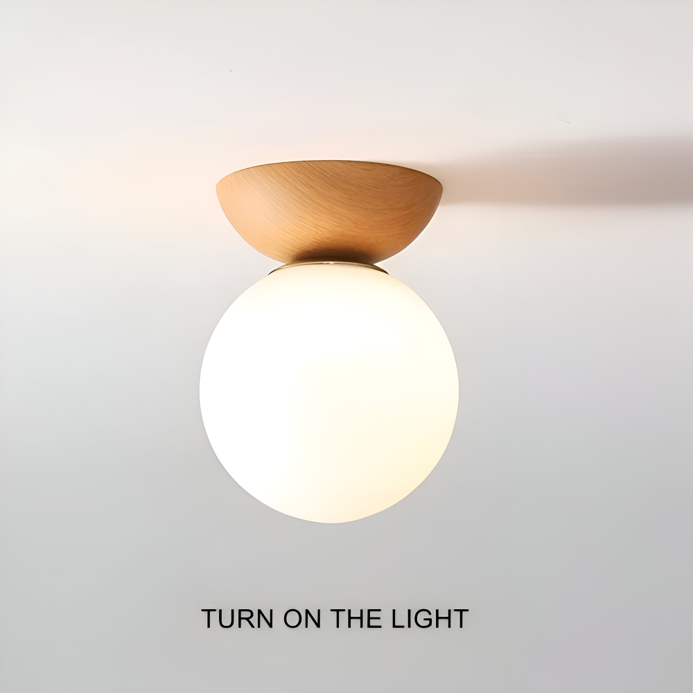 Lustre LED - Lampe Suspendue Japonaise en Forme de Perle - Éclairage Semi Flush Mount Orb
