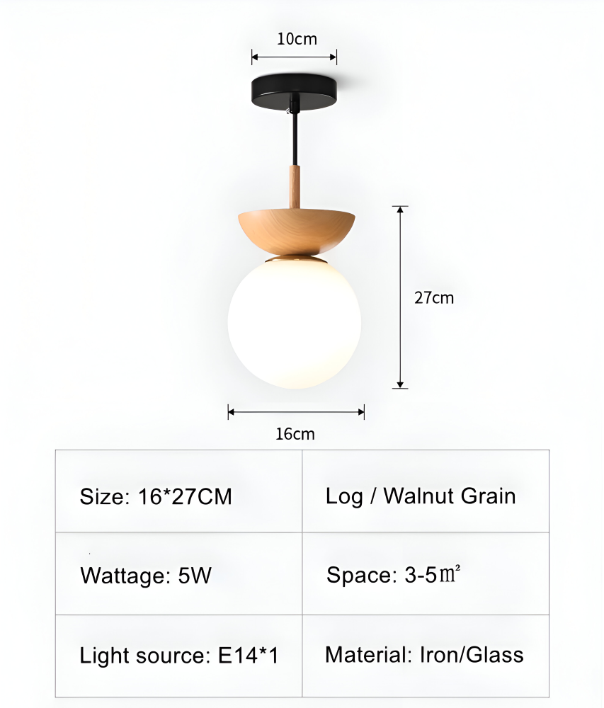 Lustre LED - Lampe Suspendue Japonaise en Forme de Perle - Éclairage Semi Flush Mount Orb