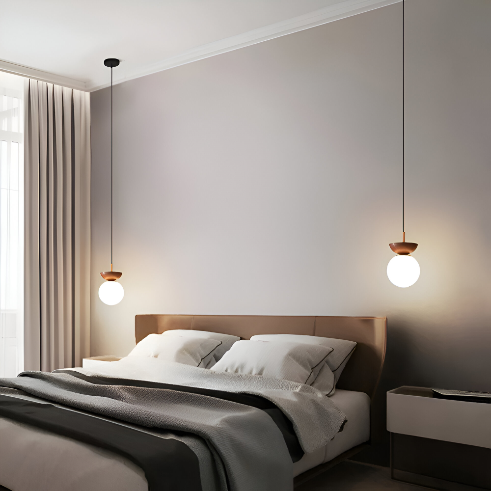 Lustre LED - Lampe Suspendue Japonaise en Forme de Perle - Éclairage Semi Flush Mount Orb