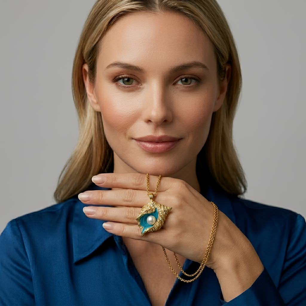 Victoria - Collier à breloques marines d'inspiration océanique pour femme
