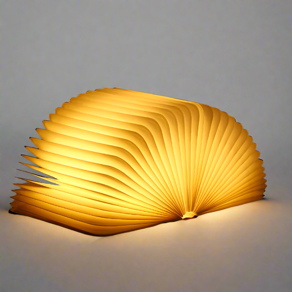 Lampe de table en forme de livre avec des pages dépliantes
