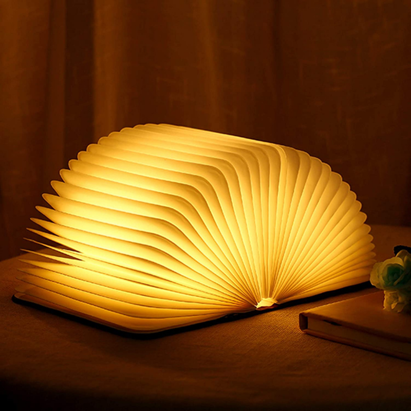Lampe de table en forme de livre avec des pages dépliantes