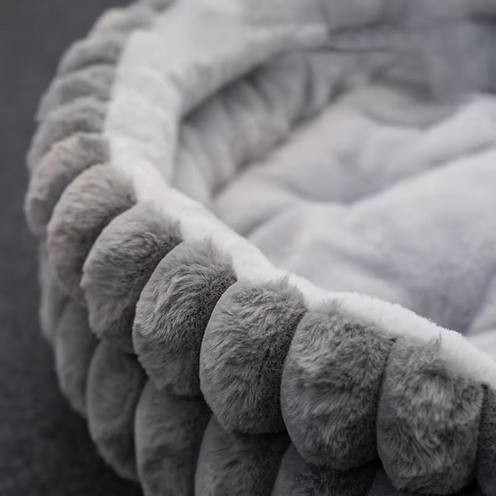 Lit pour animaux en peluche classique en forme de donut