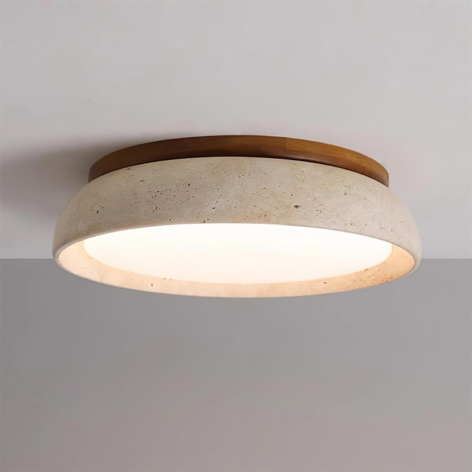 Lampe de plafond en travertin naturel